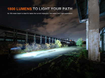Fenix HM61R V3.0 Leistungsstarke Profi Stirnlampe sowie Taschenlampe mit Rotlicht, 1800 Lumen