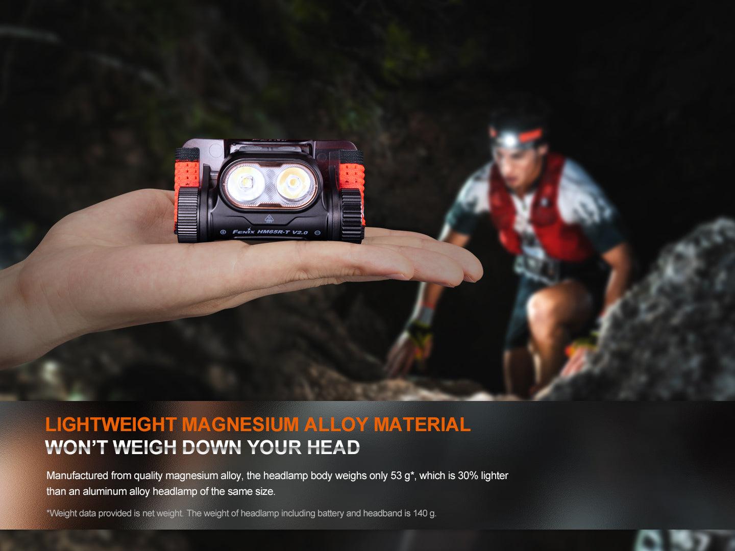 Fenix HM65R-T V2.0 Leichte Magnesium-Stirnlampe für Trailrunning, Skitouren 1600 Lumen